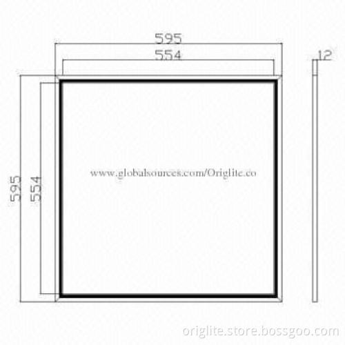 LED panel lamp, 38W, L595, W595mm, Samsung Chip, Lifud Power, Antifire Diffuser, 80lm/W, White Frame